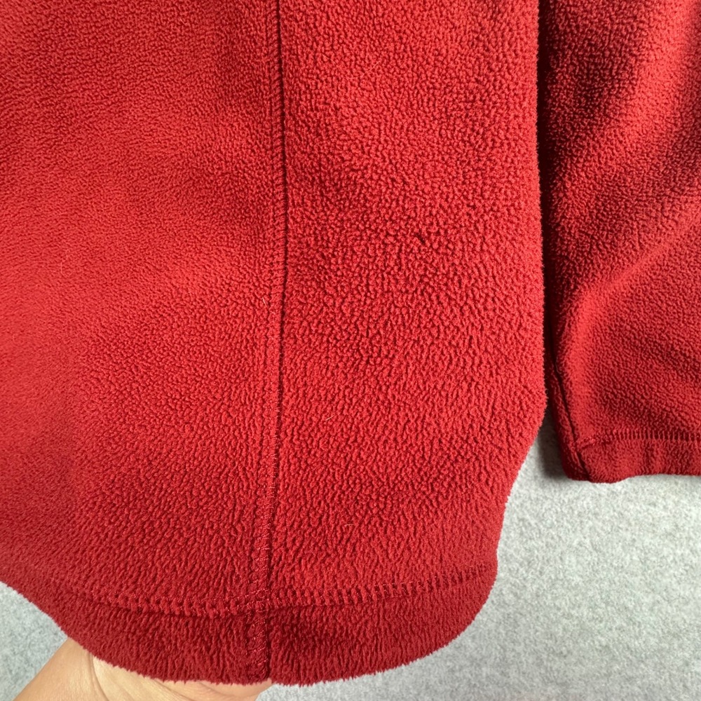 Croft & Barrow Mens Red Fleece Quarter Zip Pullover Sweater Size Medium - Picture 7 of 7